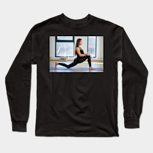 Woman in various yoga postures Long Sleeve T-Shirt